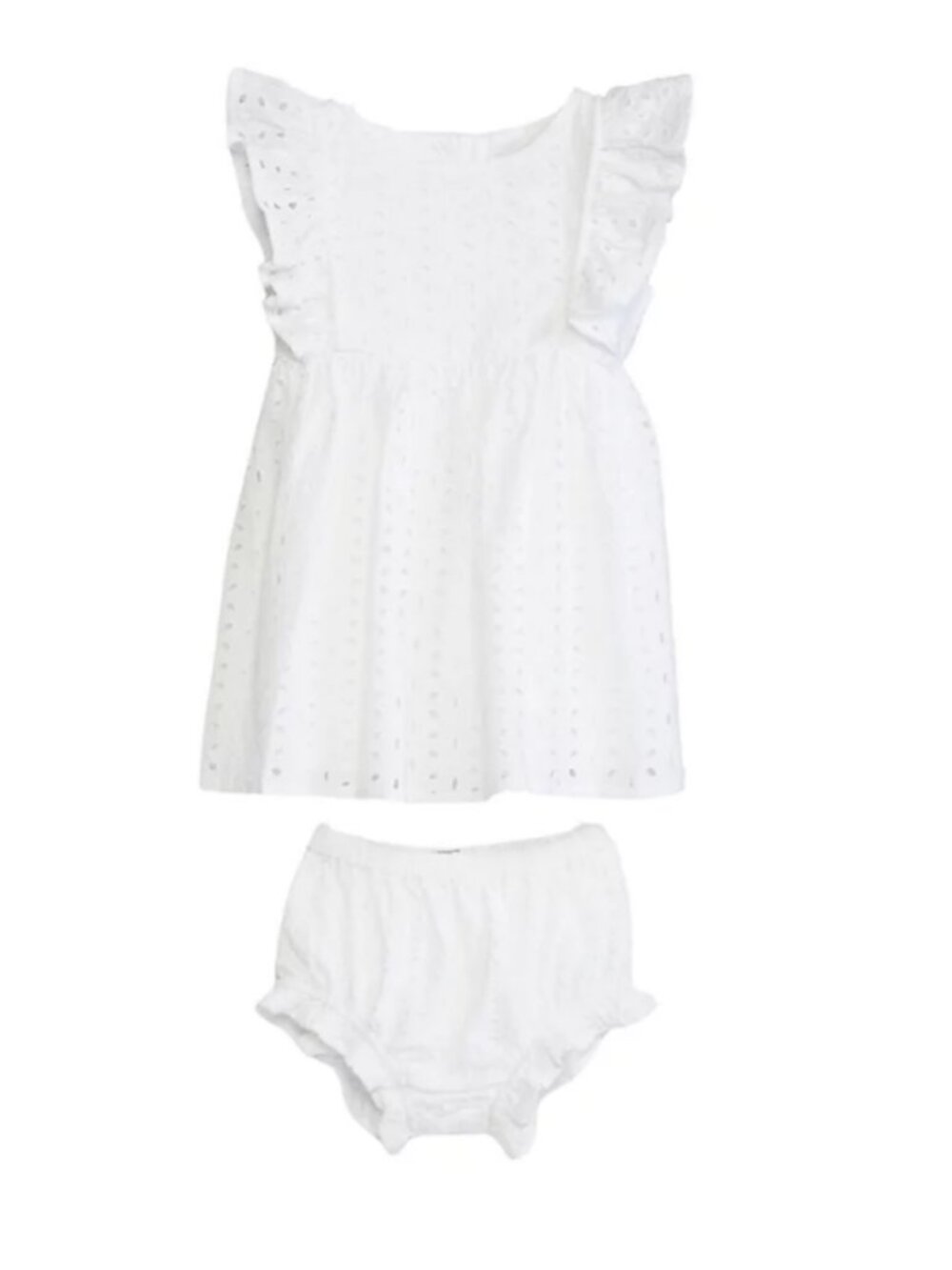 Crown & Ivy Baby Girls Eyelet Dress and Bloomer Set